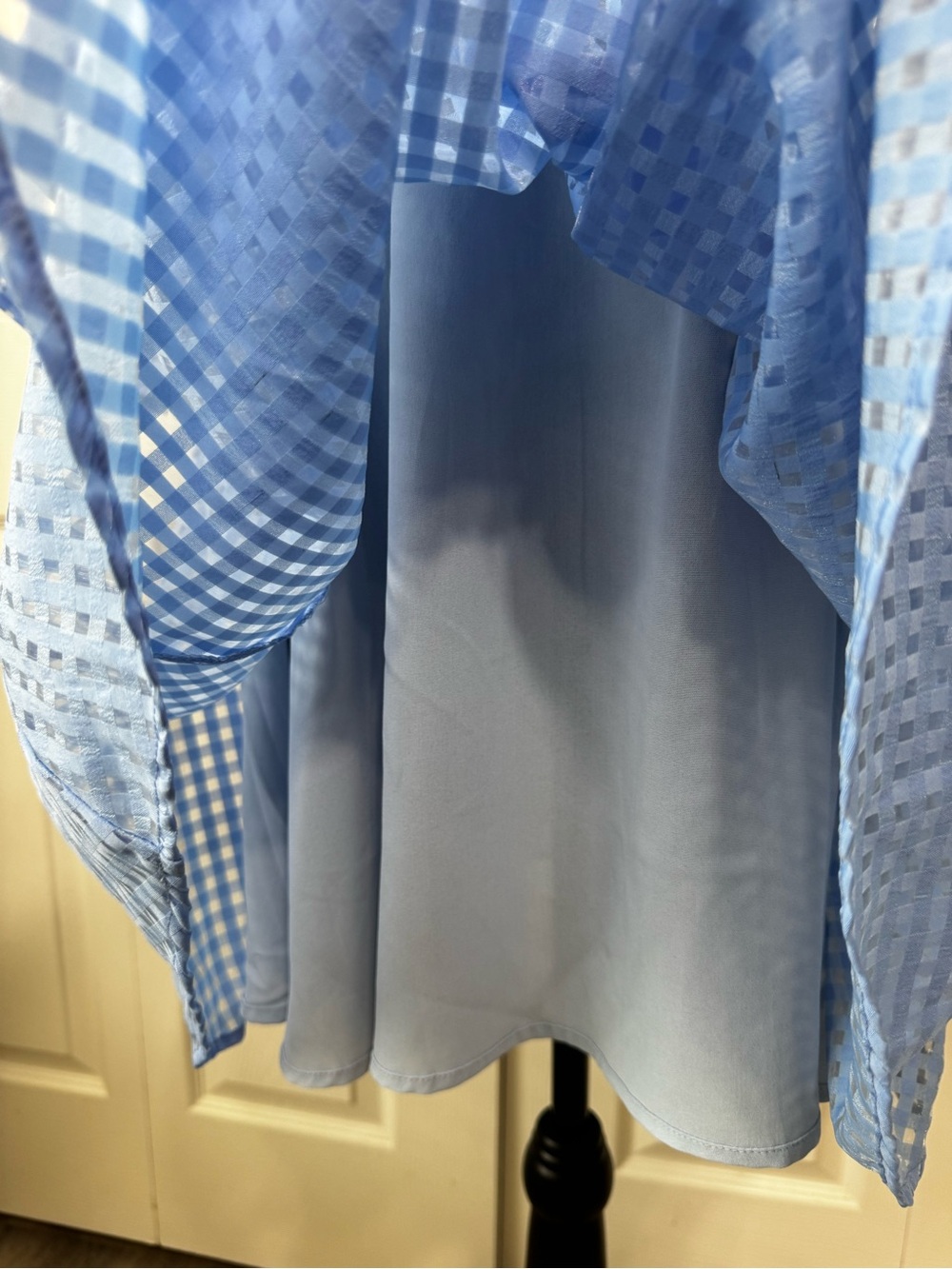 Entro Blue Gingham Babydoll Dress Size S - Picture 2 of 6